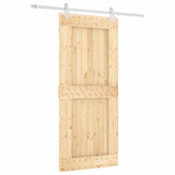 VidaXL Schiebetür mit Beschlägen 90x210 cm massives Kiefernholz