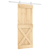 VidaXL Schiebetür mit Beschlägen 80x210 cm massives Kiefernholz