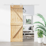 VidaXL Schiebetür mit Beschlägen 70x210 cm massives Kiefernholz