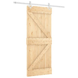 VidaXL Schiebetür mit Beschlägen 85x210 cm massives Kiefernholz