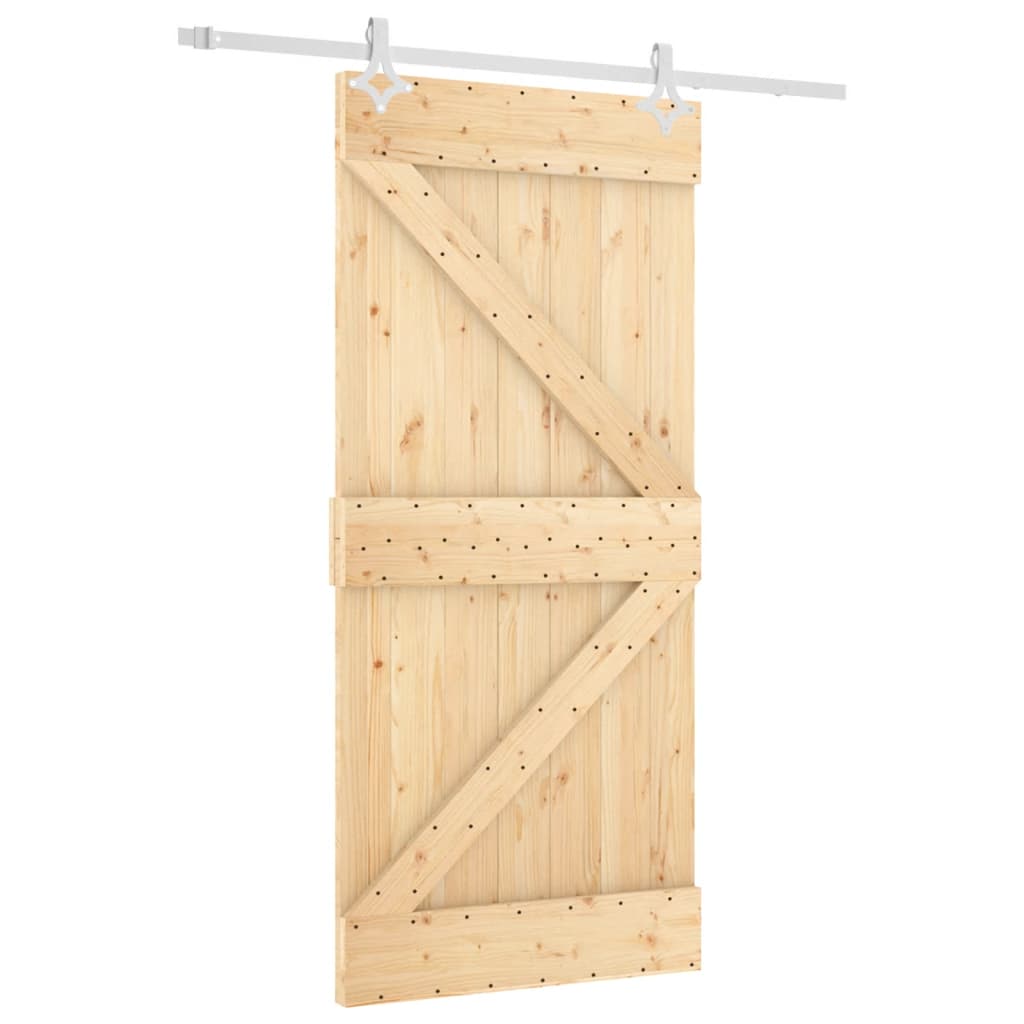 VidaXL Schiebetür mit Beschlägen 95x210 cm massives Kiefernholz