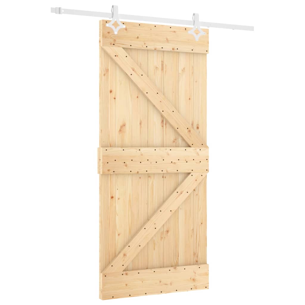 VidaXL Schiebetür mit Beschlägen 90x210 cm massives Kiefernholz
