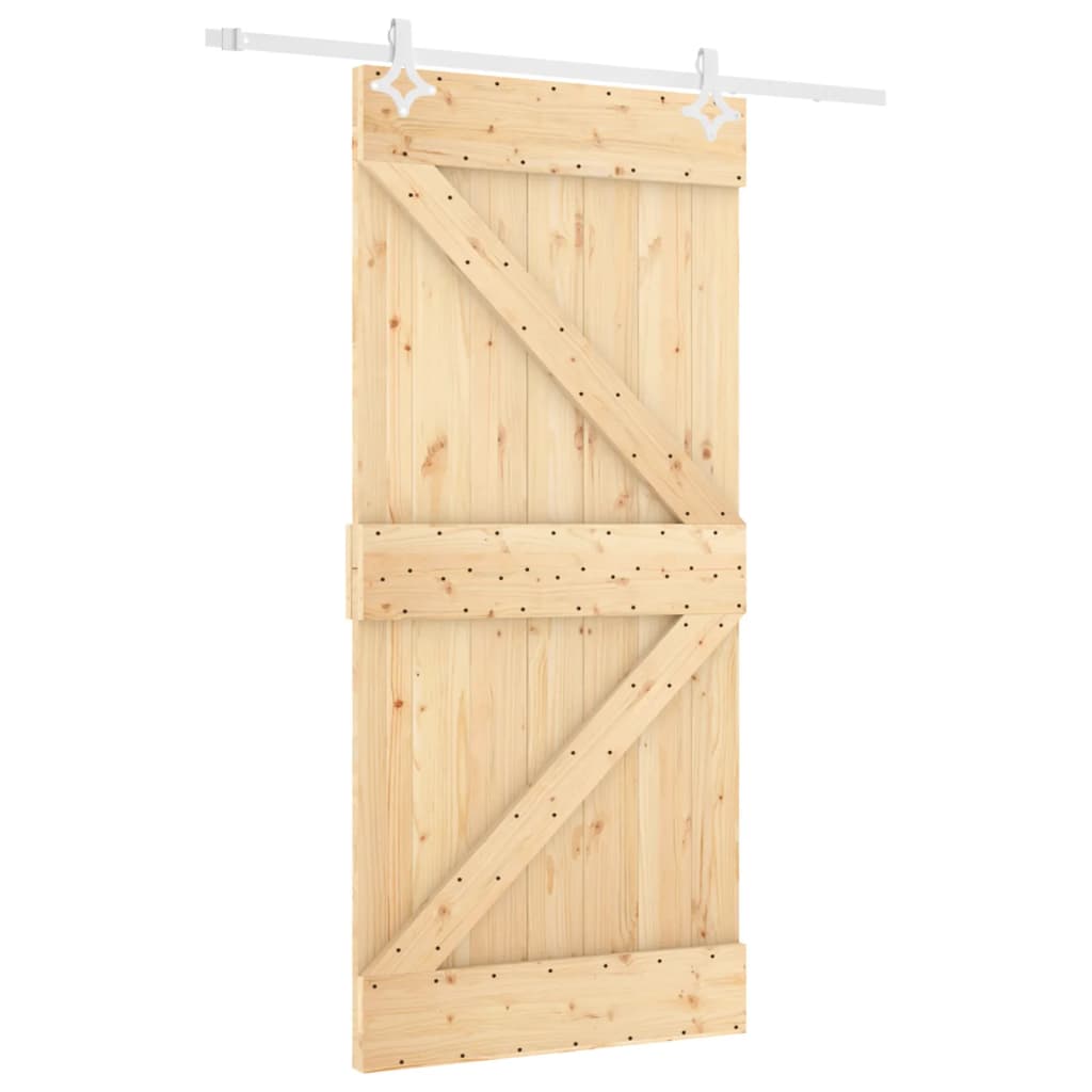 VidaXL Schiebetür mit Beschlägen 100x210 cm massives Kiefernholz