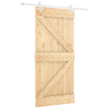 VidaXL Schiebetür mit Beschlägen 100x210 cm massives Kiefernholz