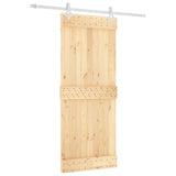 VidaXL Schiebetür mit Beschlägen 85x210 cm massives Kiefernholz