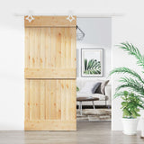 VidaXL Schiebetür mit Beschlägen 90x210 cm massives Kiefernholz