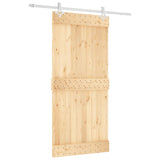 VidaXL Schiebetür mit Beschlägen 95x210 cm massives Kiefernholz