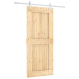 VidaXL Schiebetür mit Beschlägen 90x210 cm massives Kiefernholz