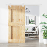 VidaXL Schiebetür mit Beschlägen 90x210 cm massives Kiefernholz