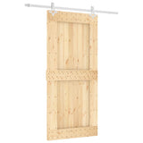VidaXL Schiebetür mit Beschlägen 95x210 cm massives Kiefernholz