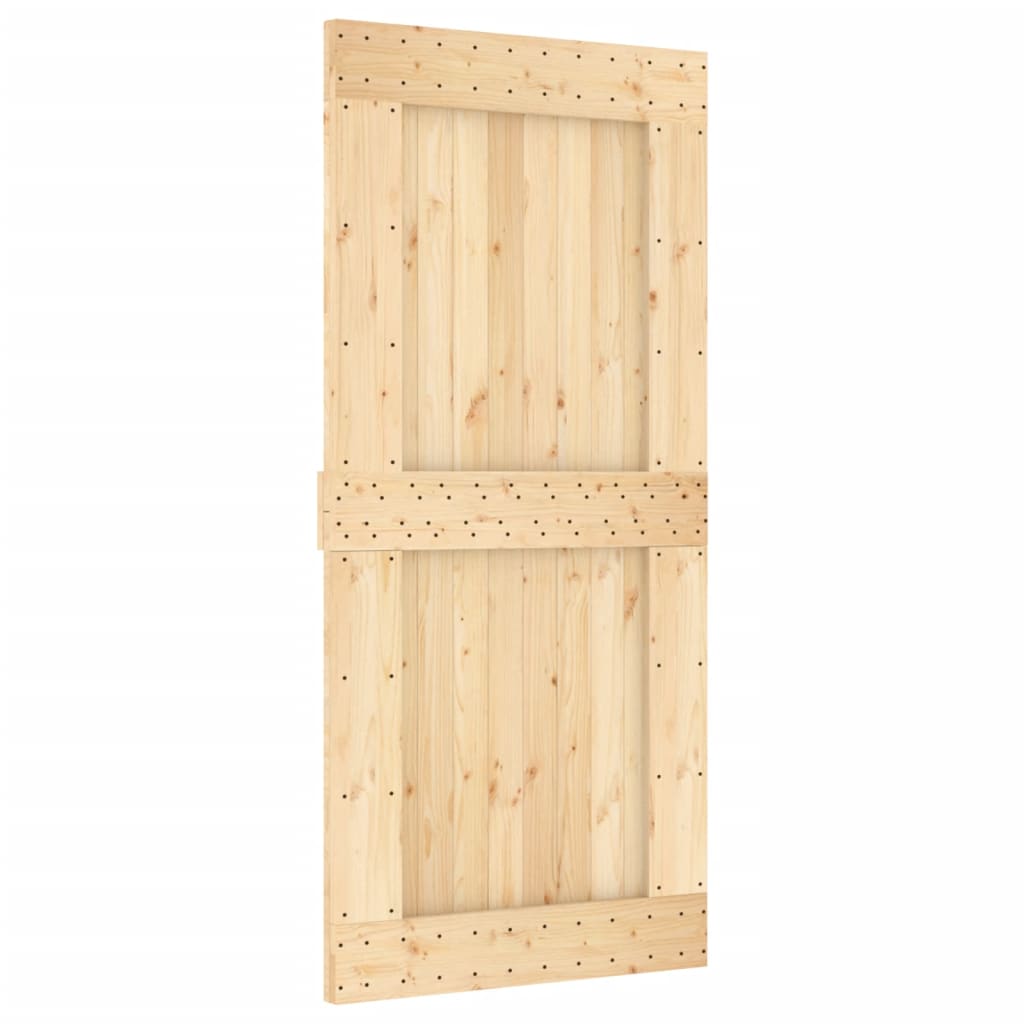 VidaXL Schiebetür mit Beschlägen 95x210 cm massives Kiefernholz