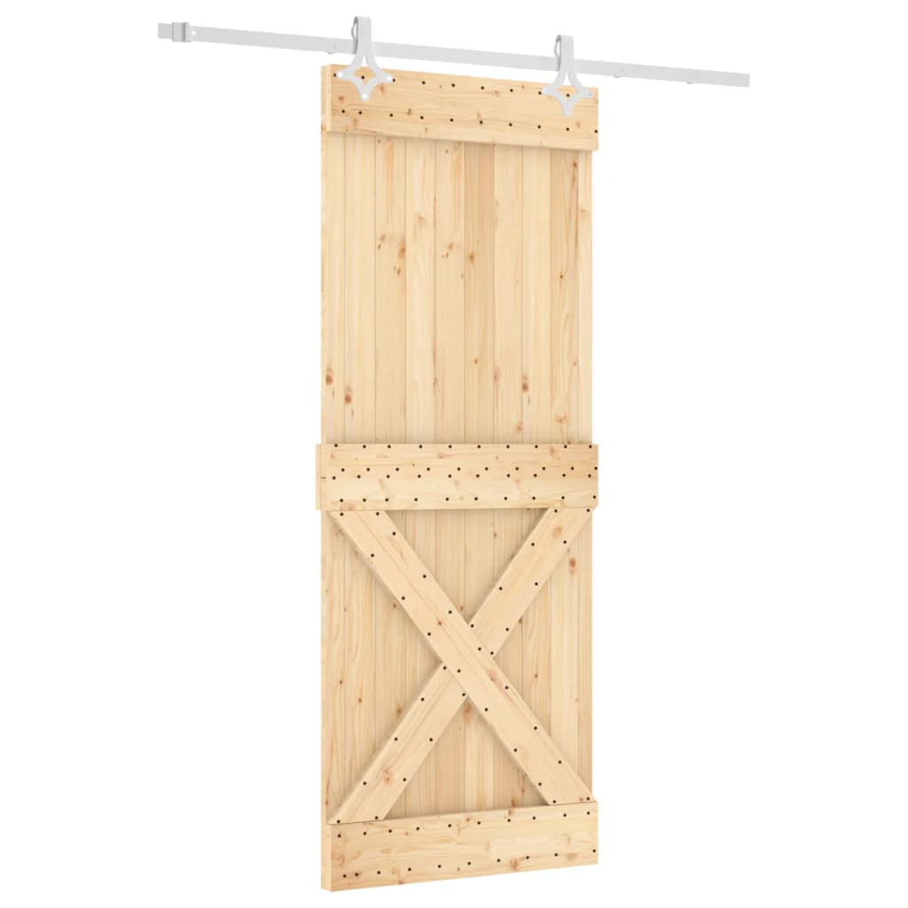 VidaXL Schiebetür mit Beschlägen 80x210 cm massives Kiefernholz