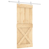 VidaXL Schiebetür mit Beschlägen 85x210 cm massives Kiefernholz