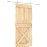 VidaXL Schiebetür mit Beschlägen 90x210 cm massives Kiefernholz