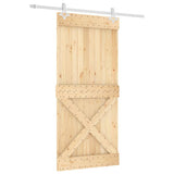 VidaXL Schiebetür mit Beschlägen 95x210 cm massives Kiefernholz