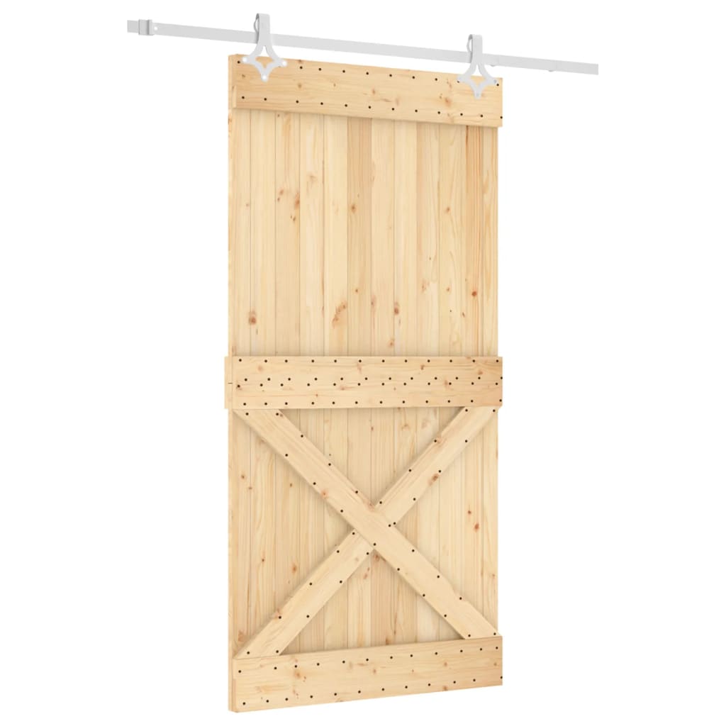 VidaXL Schiebetür mit Beschlägen 100x210 cm massives Kiefernholz