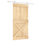 VidaXL Schiebetür mit Beschlägen 100x210 cm massives Kiefernholz