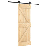 VidaXL Schiebetür mit Beschlägen 70x210 cm massives Kiefernholz