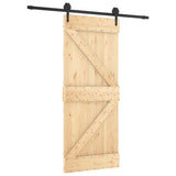 VidaXL Schiebetür mit Beschlägen 85x210 cm massives Kiefernholz
