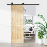 VidaXL Schiebetür mit Beschlägen 70x210 cm massives Kiefernholz