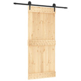 VidaXL Schiebetür mit Beschlägen 90x210 cm massives Kiefernholz