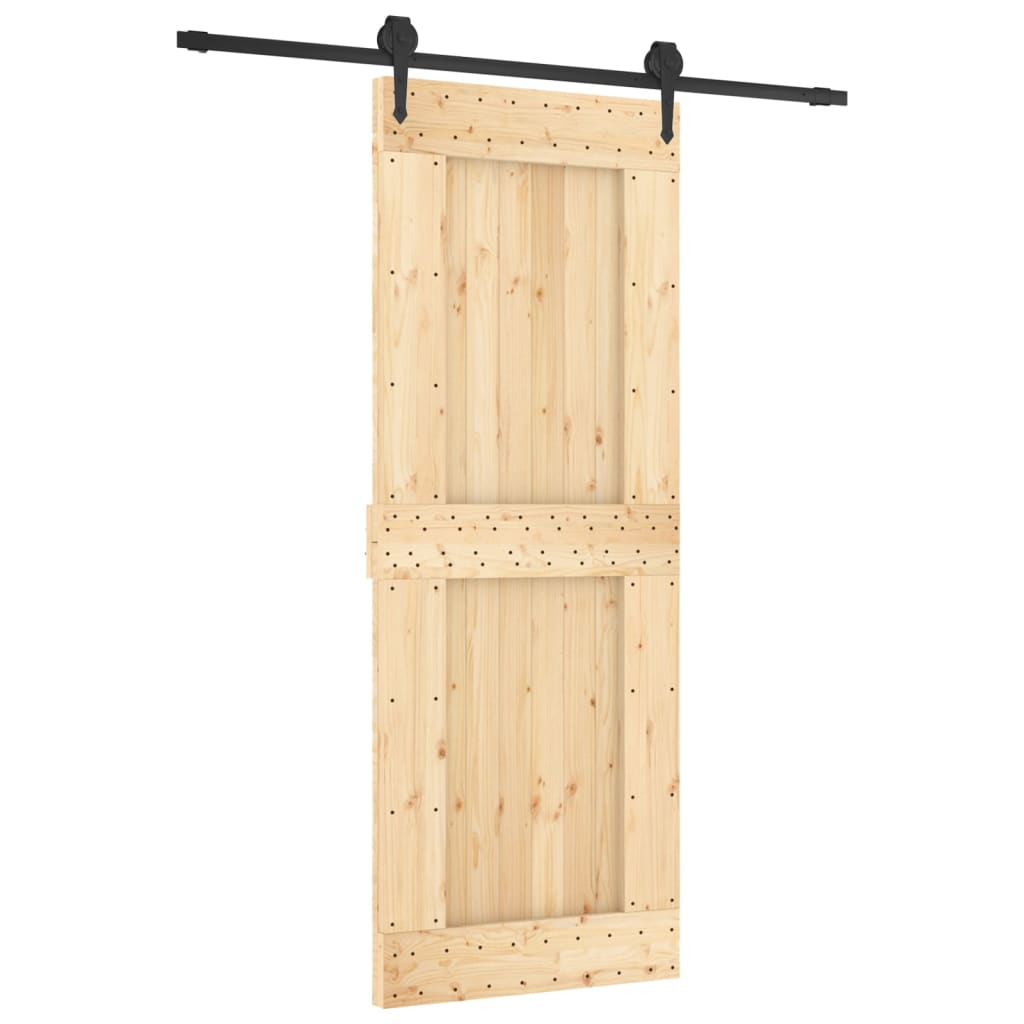 VidaXL Schiebetür mit Beschlägen 80x210 cm massives Kiefernholz