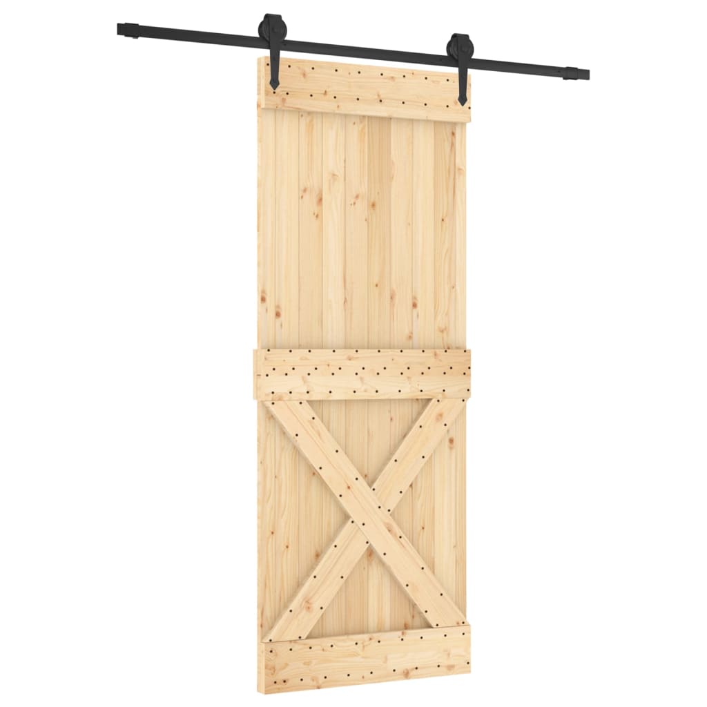 VidaXL Schiebetür mit Beschlägen 80x210 cm massives Kiefernholz