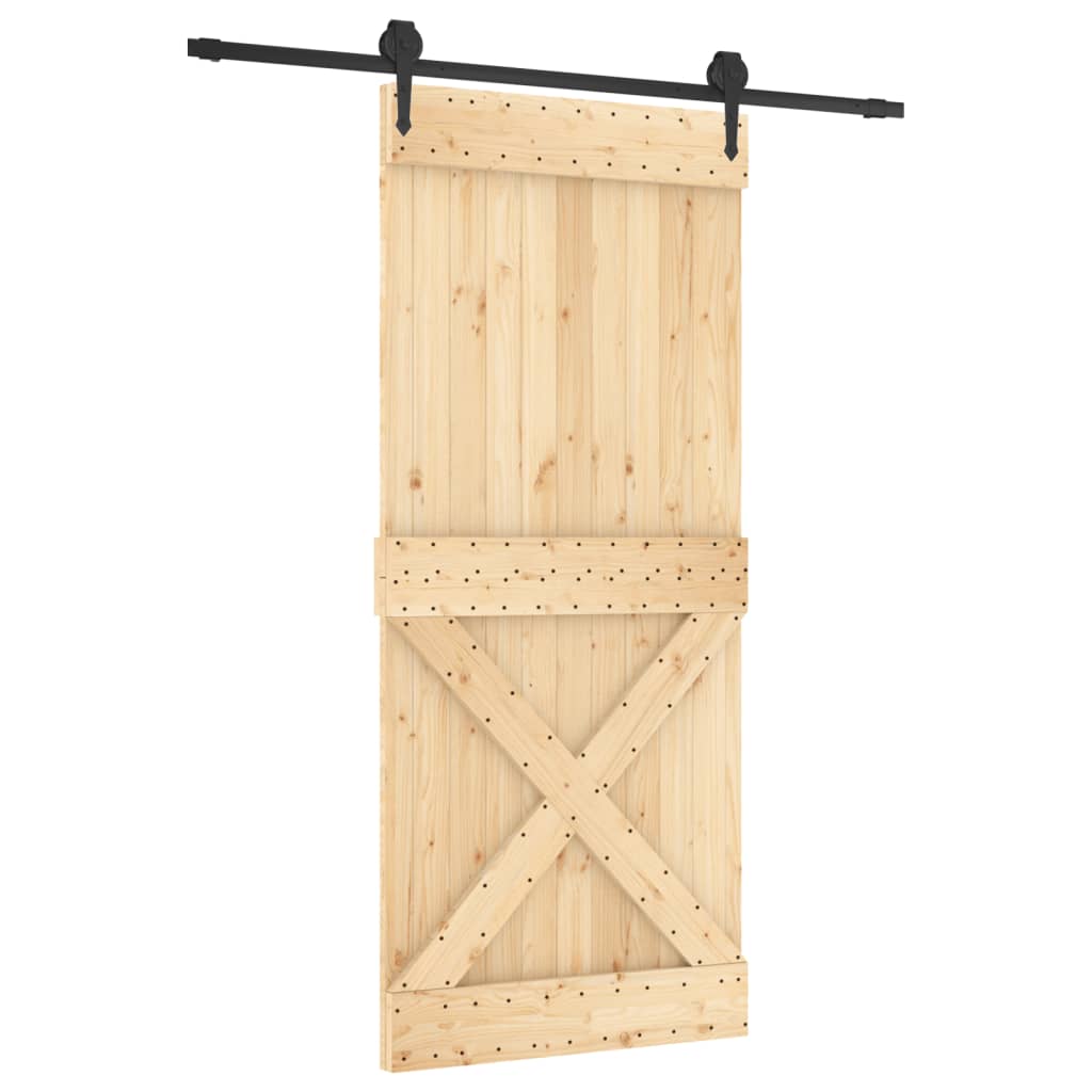VidaXL Schiebetür mit Beschlägen 90x210 cm massives Kiefernholz