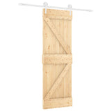 VidaXL Schiebetür mit Beschlägen 70x210 cm massives Kiefernholz