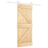 VidaXL Schiebetür mit Beschlägen 85x210 cm massives Kiefernholz
