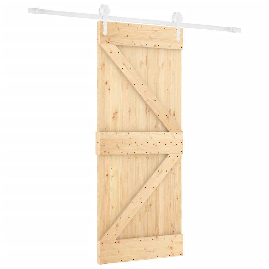 VidaXL Schiebetür mit Beschlägen 80x210 cm massives Kiefernholz