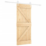 VidaXL Schiebetür mit Beschlägen 80x210 cm massives Kiefernholz