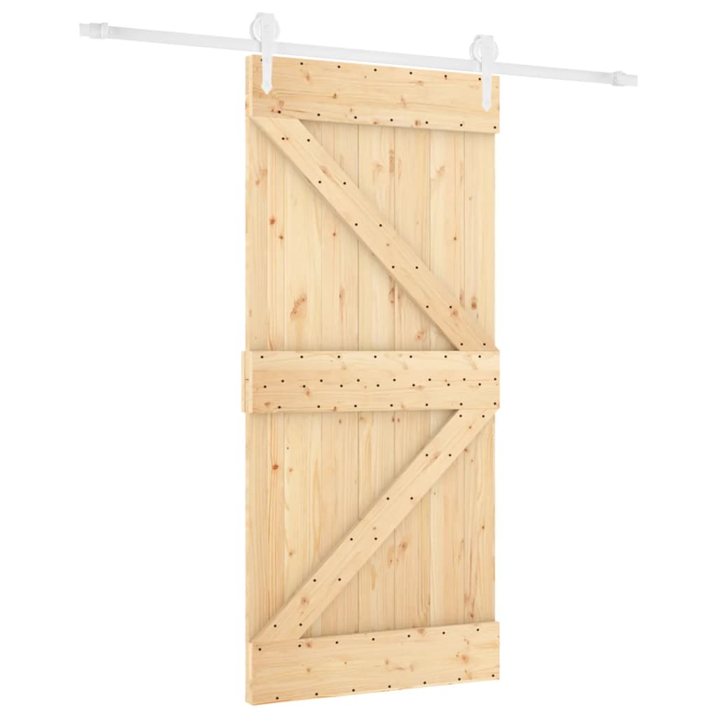 VidaXL Schiebetür mit Beschlägen 90x210 cm massives Kiefernholz