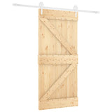 VidaXL Schiebetür mit Beschlägen 90x210 cm massives Kiefernholz