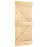 VidaXL Schiebetür mit Beschlägen 90x210 cm massives Kiefernholz