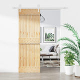 VidaXL Schiebetür mit Beschlägen 70x210 cm massives Kiefernholz