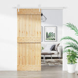 VidaXL Schiebetür mit Beschlägen 80x210 cm massives Kiefernholz