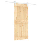 VidaXL Schiebetür mit Beschlägen 90x210 cm massives Kiefernholz