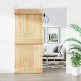 VidaXL Schiebetür mit Beschlägen 90x210 cm massives Kiefernholz