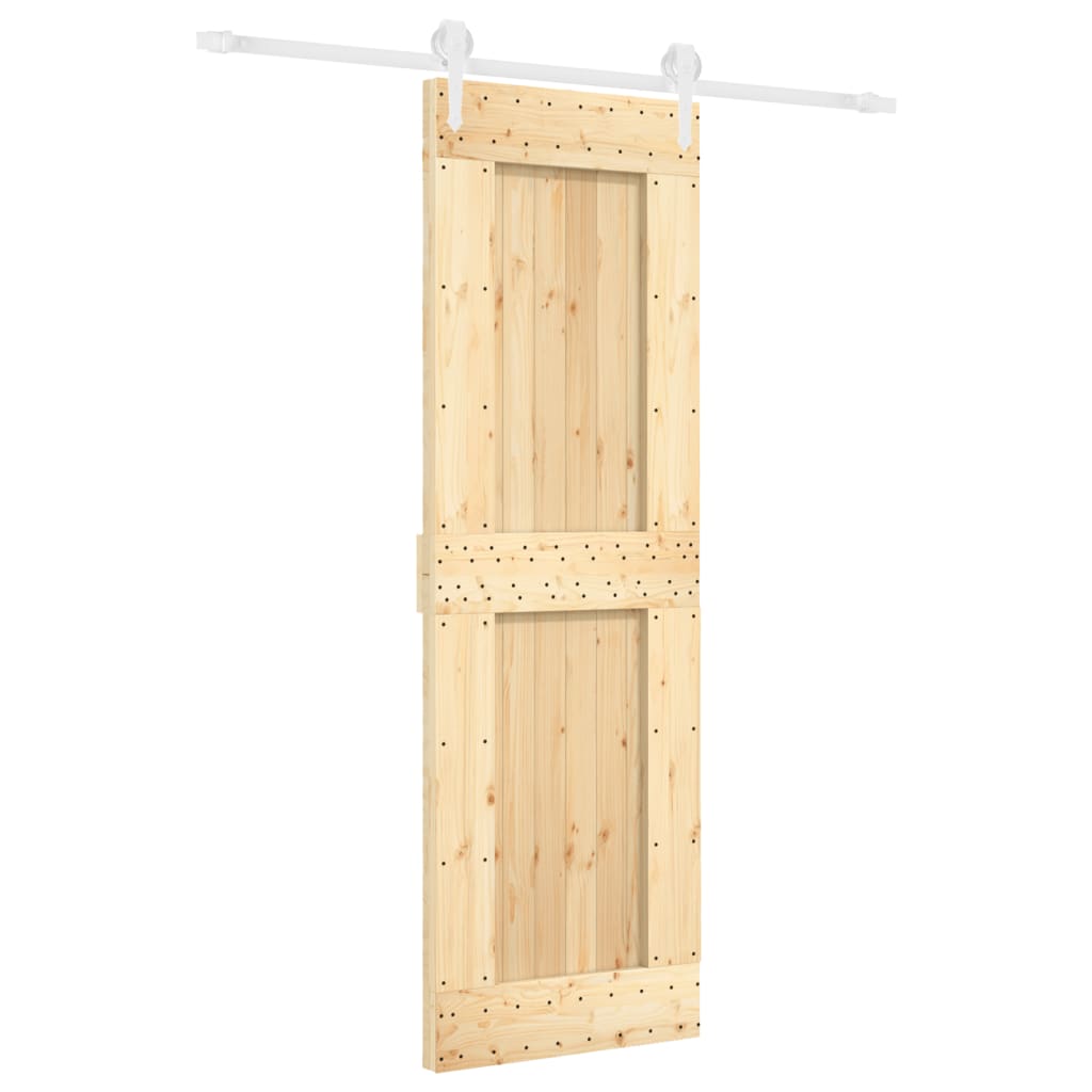 VidaXL Schiebetür mit Beschlägen 70x210 cm massives Kiefernholz