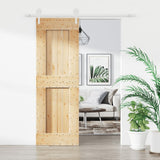 VidaXL Schiebetür mit Beschlägen 70x210 cm massives Kiefernholz