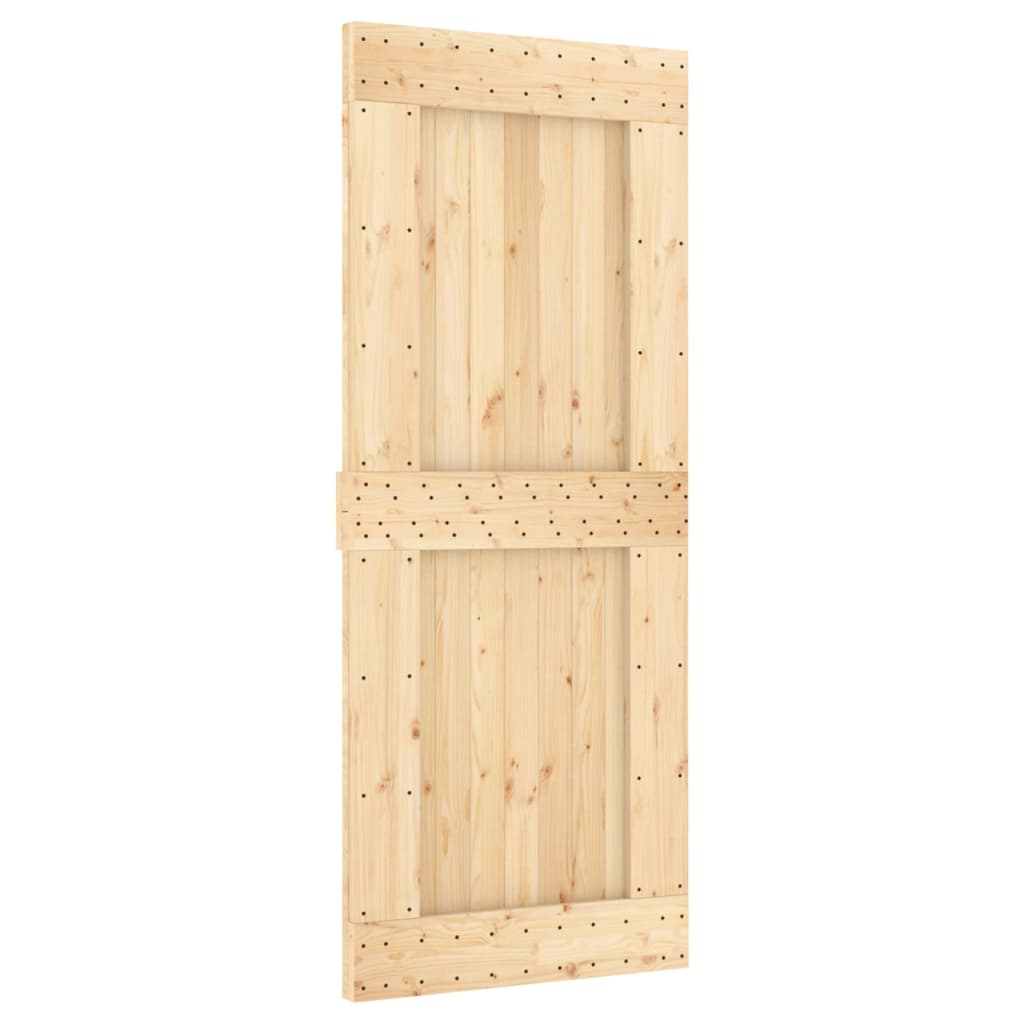 VidaXL Schiebetür mit Beschlägen 85x210 cm massives Kiefernholz
