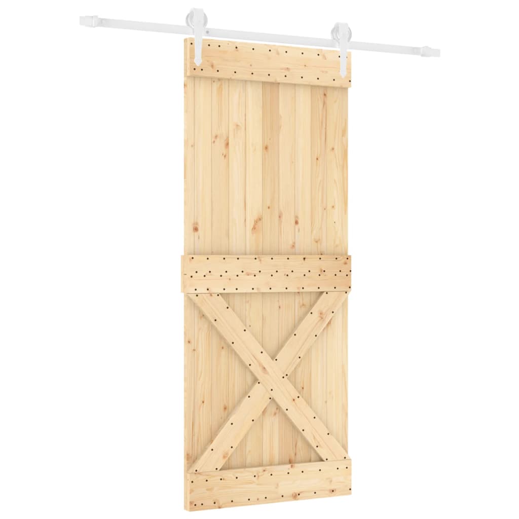 VidaXL Schiebetür mit Beschlägen 85x210 cm massives Kiefernholz