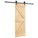 VidaXL Schiebetür mit Beschlägen 70x210 cm massives Kiefernholz