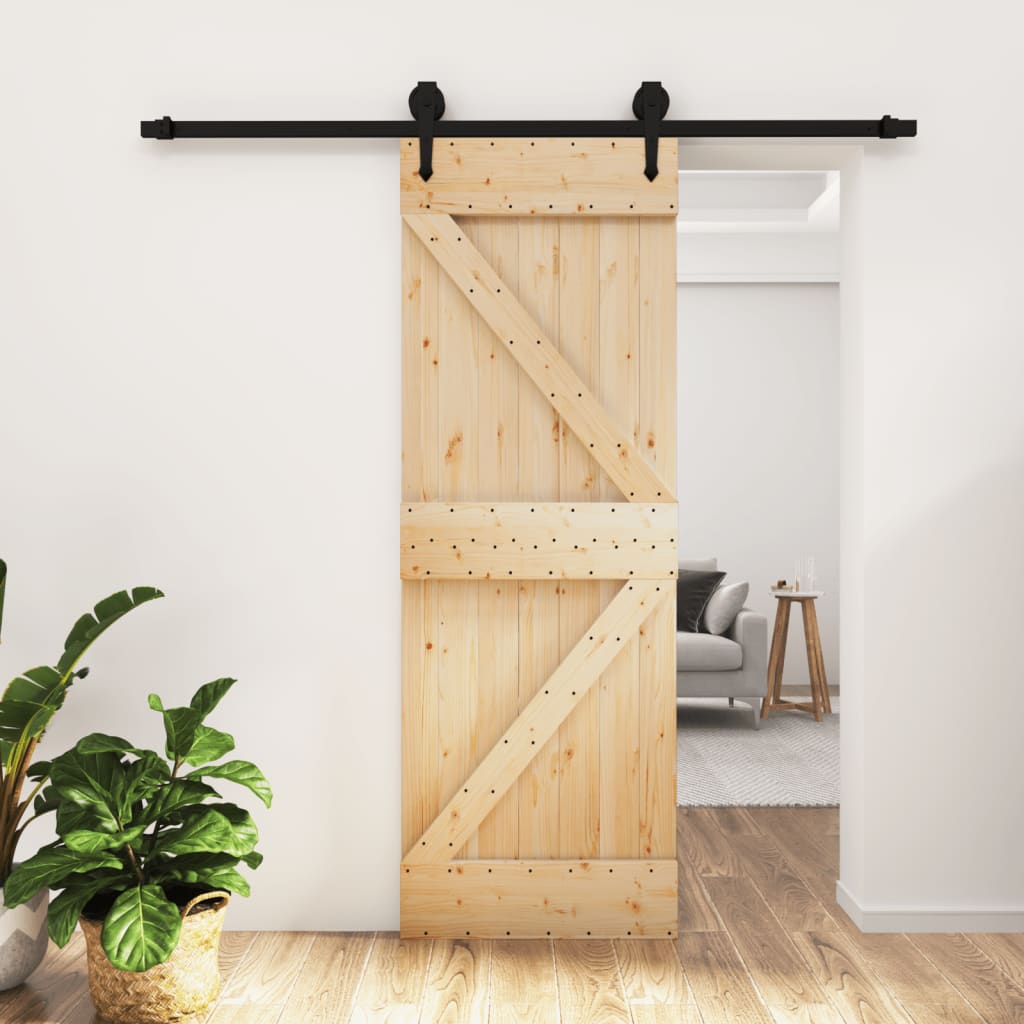 VidaXL Schiebetür mit Beschlägen 70x210 cm massives Kiefernholz