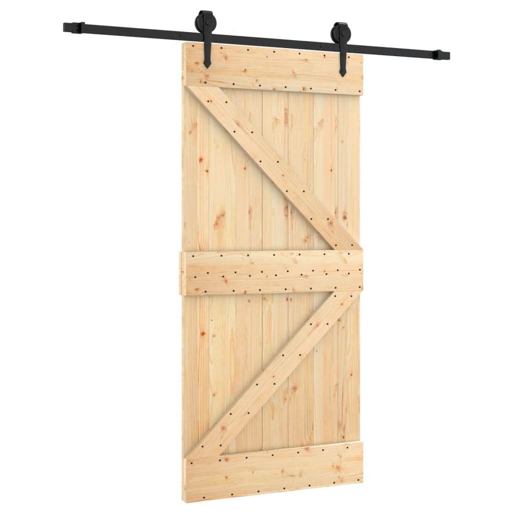 VidaXL Schiebetür mit Beschlägen 95x210 cm massives Kiefernholz