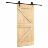 VidaXL Schiebetür mit Beschlägen 95x210 cm massives Kiefernholz
