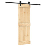 VidaXL Schiebetür mit Beschlägen 70x210 cm massives Kiefernholz