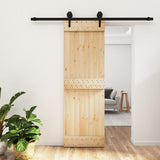 VidaXL Schiebetür mit Beschlägen 70x210 cm massives Kiefernholz
