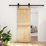 VidaXL Schiebetür mit Beschlägen 80x210 cm massives Kiefernholz